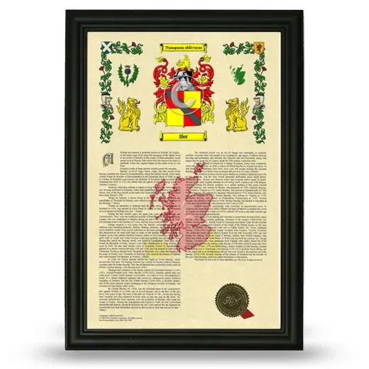 Ifor Armorial History Framed - Black