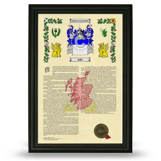Indo Armorial History Framed - Black