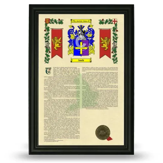 Isach Armorial History Framed - Black