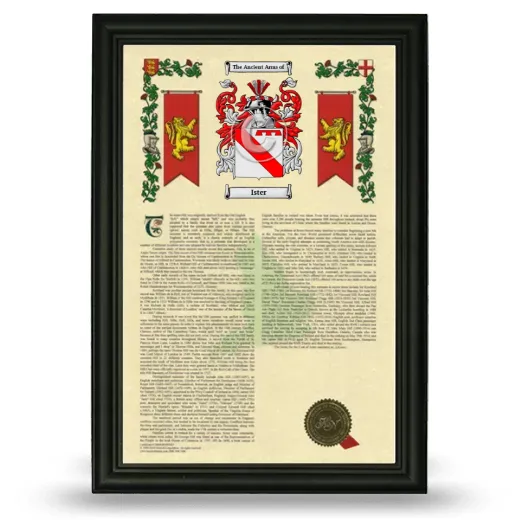 Ister Armorial History Framed - Black