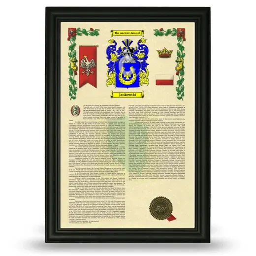 Jankowski Armorial History Framed - Black