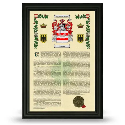 Jannsen Armorial History Framed - Black