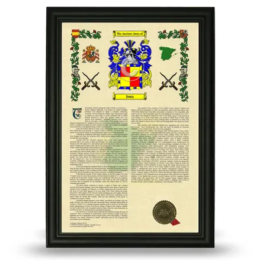 Jean Armorial History Framed - Black