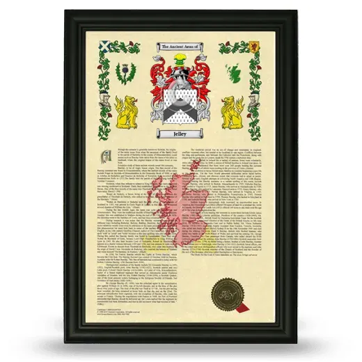 Jelley Armorial History Framed - Black