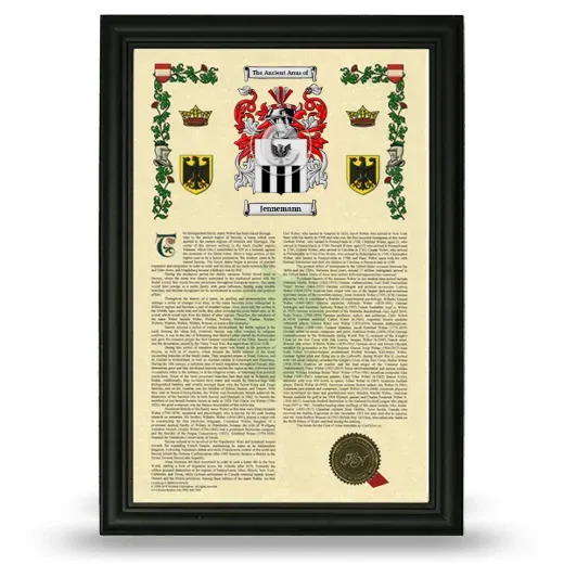Jennemann Armorial History Framed - Black