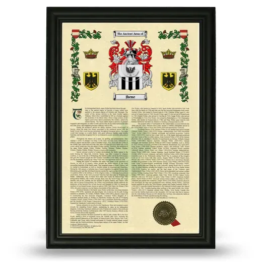 Jhene Armorial History Framed - Black