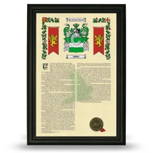 Jubber Armorial History Framed - Black