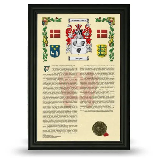 Juergen Armorial History Framed - Black