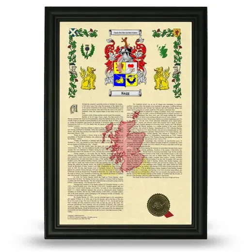 Kagg Armorial History Framed - Black