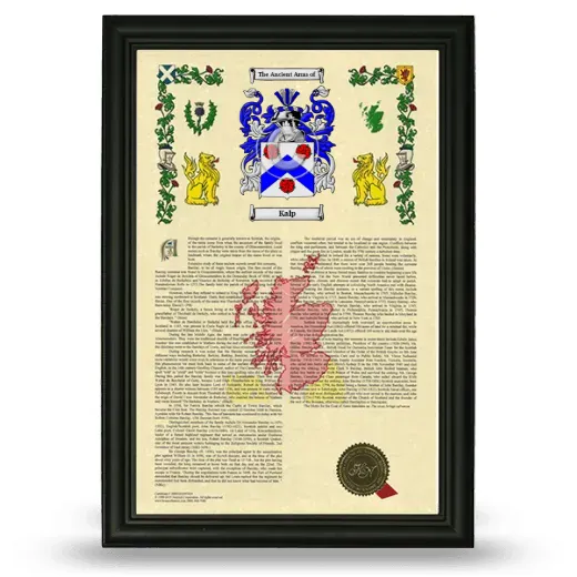 Kalp Armorial History Framed - Black