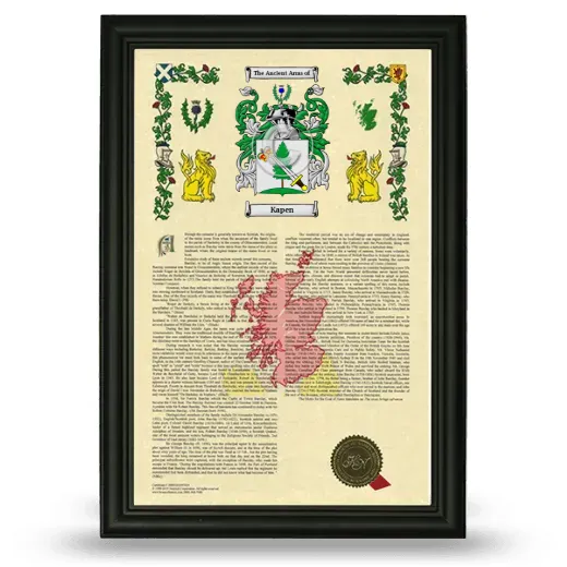 Kapen Armorial History Framed - Black