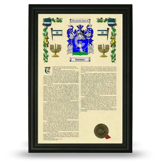 Katzman Armorial History Framed - Black
