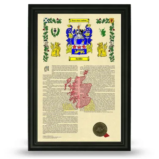 Keddle Armorial History Framed - Black