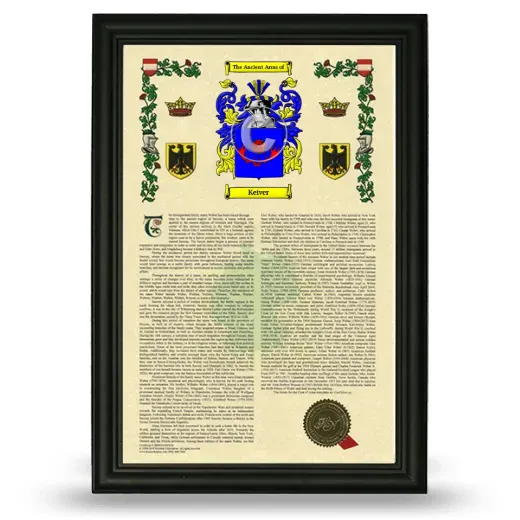 Keiver Armorial History Framed - Black