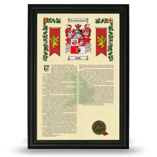 Kelke Armorial History Framed - Black