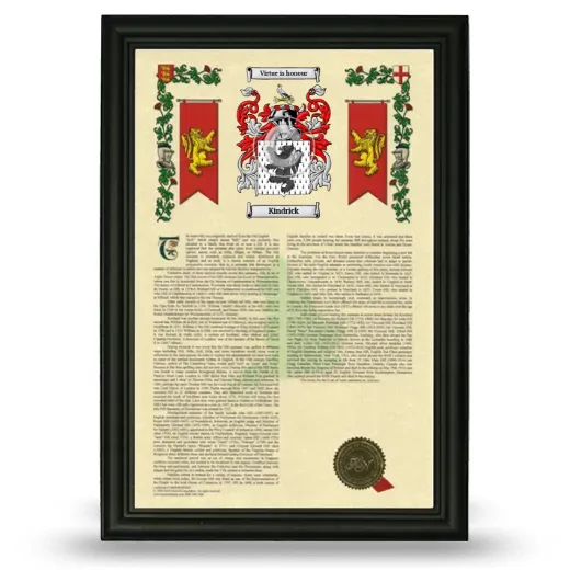 Kindrick Armorial History Framed - Black
