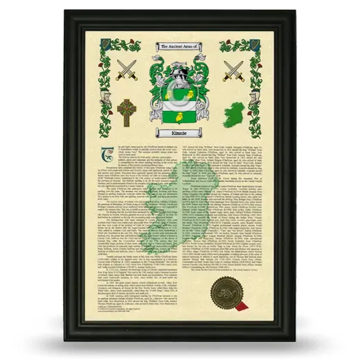 Kinnie Armorial History Framed - Black