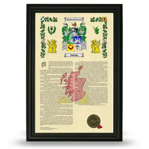 Kinning Armorial History Framed - Black