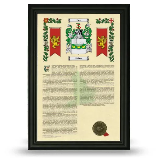 Kirbee Armorial History Framed - Black