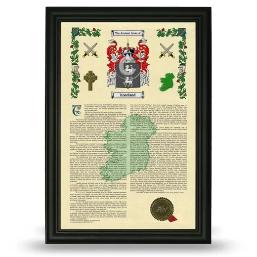 Kneeland Armorial History Framed - Black