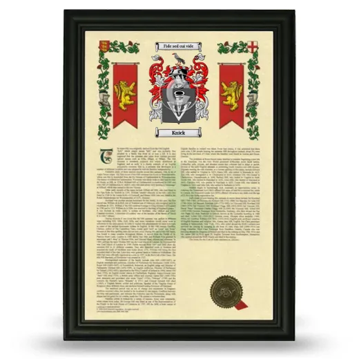 Knick Armorial History Framed - Black