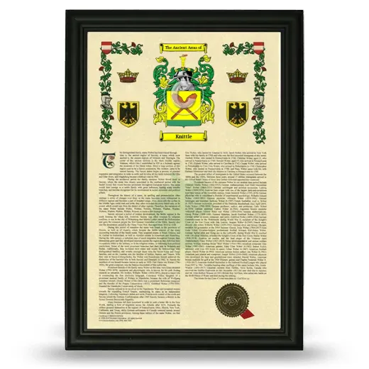 Knittle Armorial History Framed - Black