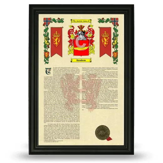 Knudson Armorial History Framed - Black