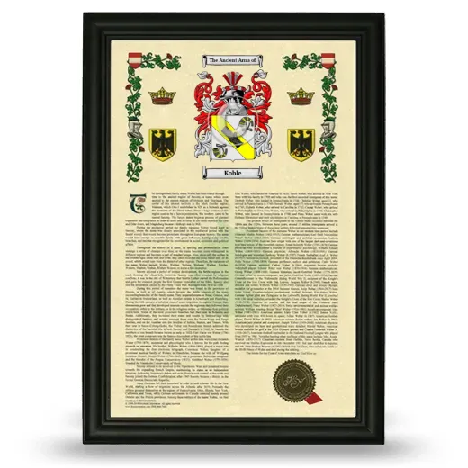 Kohle Armorial History Framed - Black
