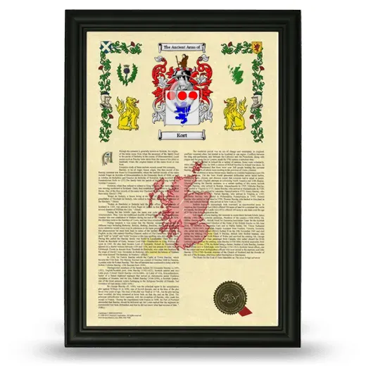 Kort Armorial History Framed - Black
