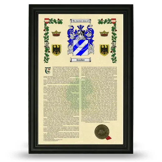Kracker Armorial History Framed - Black