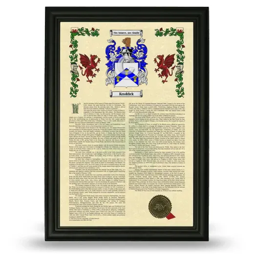 Kraddick Armorial History Framed - Black