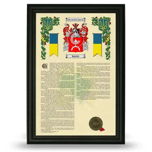 Kravitz Armorial History Framed - Black