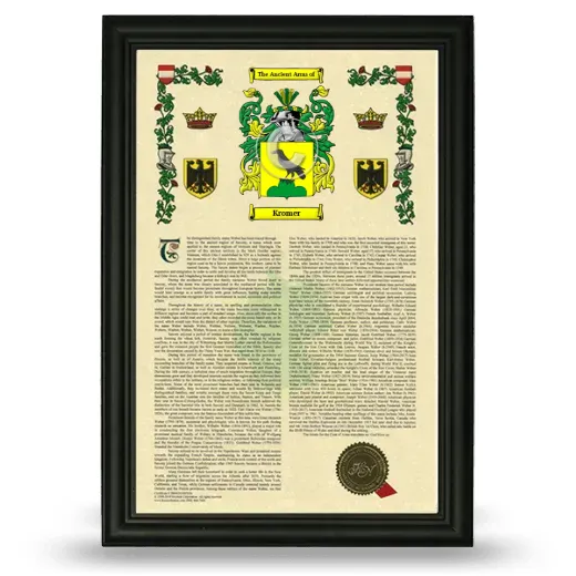 Kromer Armorial History Framed - Black