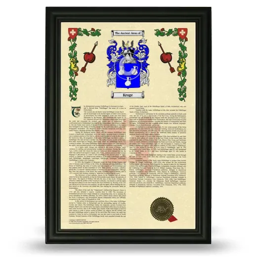Kruge Armorial History Framed - Black