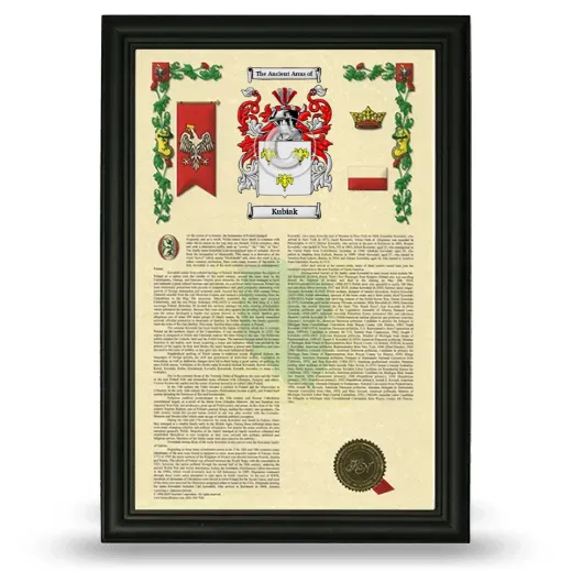 Kubiak Armorial History Framed - Black