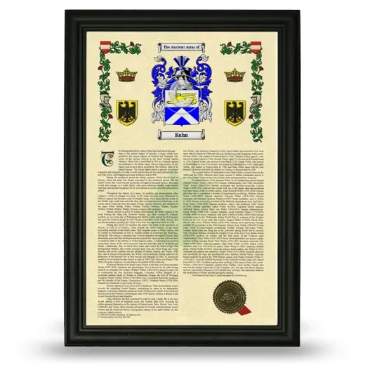 Kuhn Armorial History Framed - Black