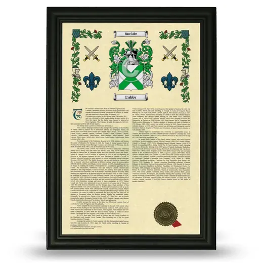 L'abby Armorial History Framed - Black