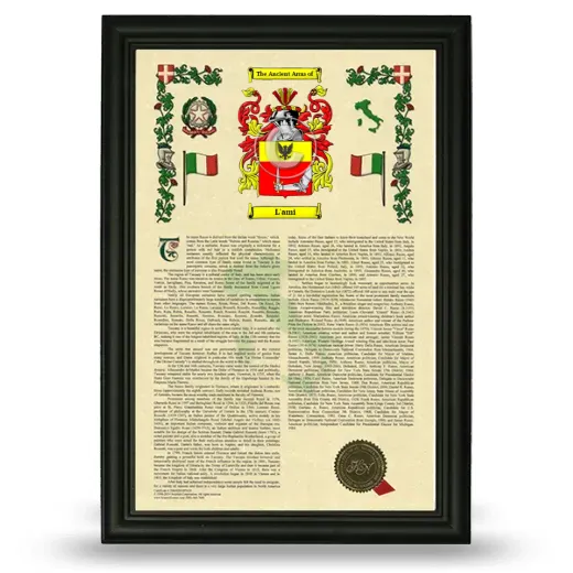 L'ami Armorial History Framed - Black