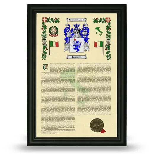Lamperti Armorial History Framed - Black