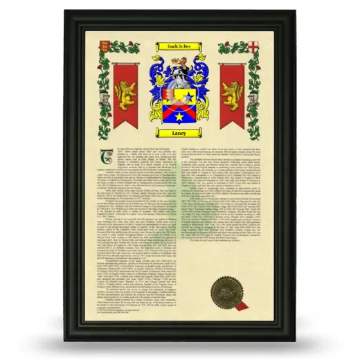Laney Armorial History Framed - Black