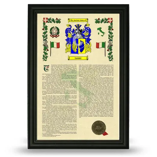 Lazzer Armorial History Framed - Black
