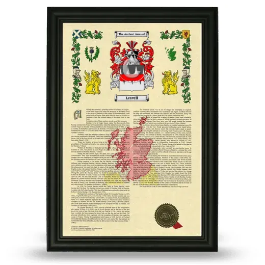 Leavell Armorial History Framed - Black