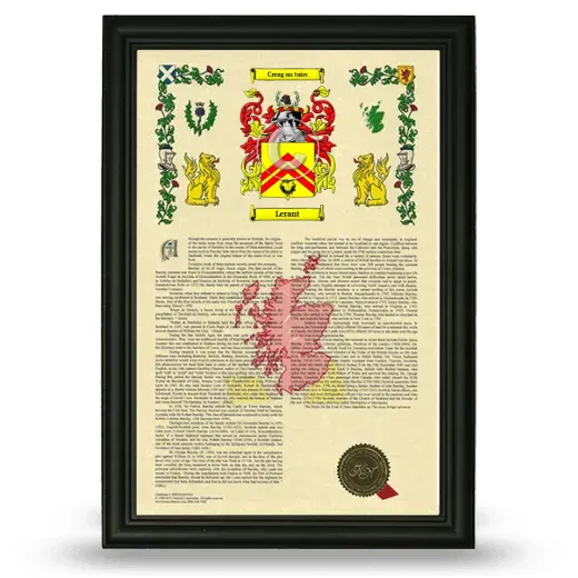 Lerant Armorial History Framed - Black