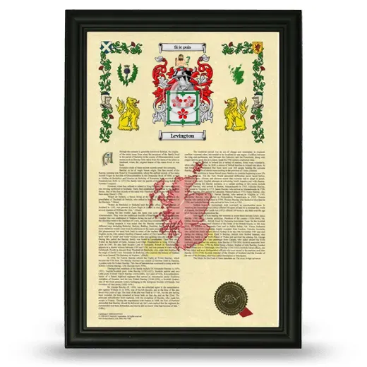 Levington Armorial History Framed - Black