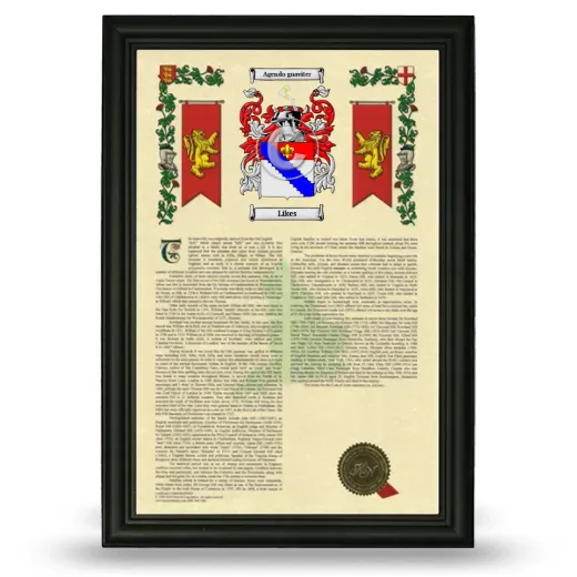 Likes Armorial History Framed - Black