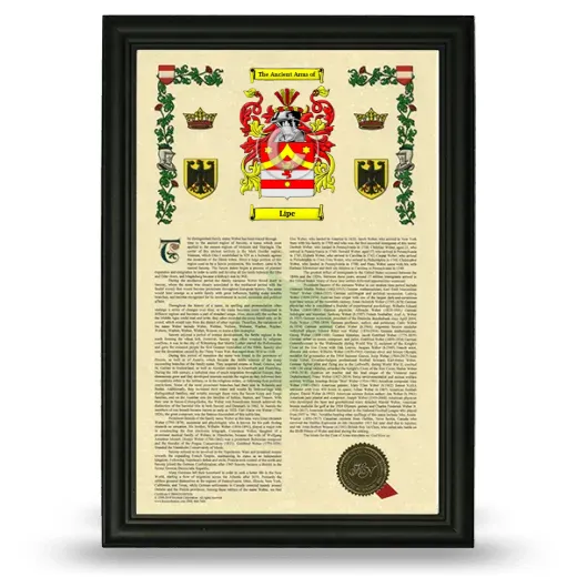Lipe Armorial History Framed - Black