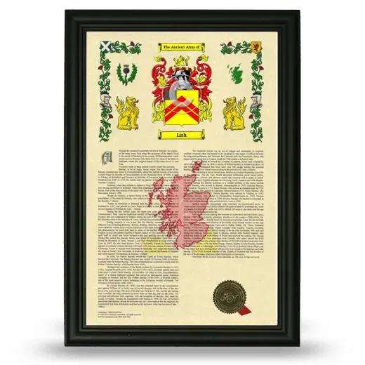 Lish Armorial History Framed - Black