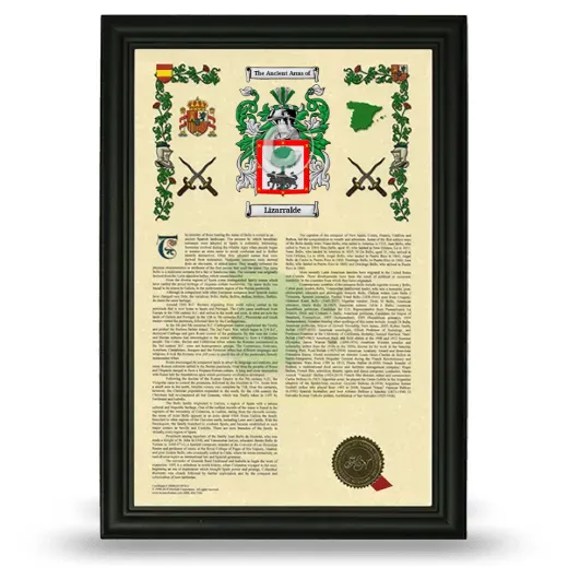 Lizarralde Armorial History Framed - Black