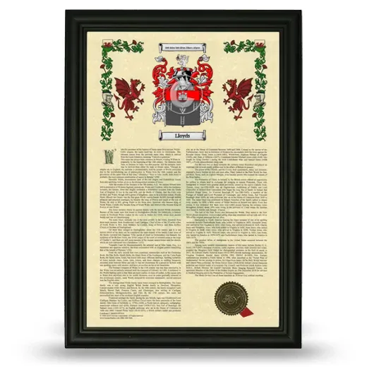 Lloyds Armorial History Framed - Black