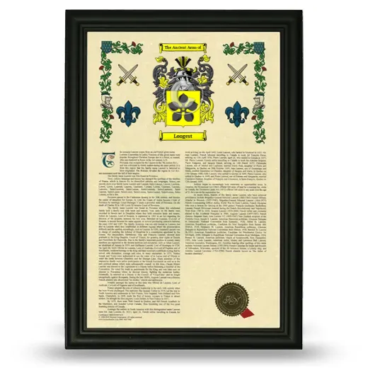 Longest Armorial History Framed - Black
